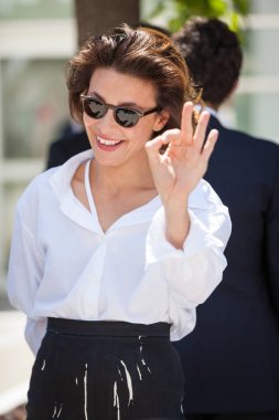 Cannes, Fransa - 15 Mayıs 2018: İtalyan sinema oyuncusu Yasemin Trinca photocall 'Euforia için' 71 yıllık Cannes Film Festivali sırasında katılır