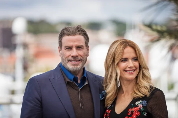 Cannes France Mai 2018 John Travolta Kelly Preston Assistent Photocall — Photo