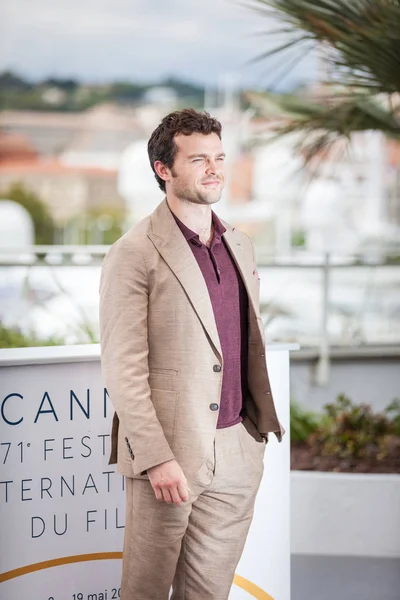 Cannes Fransa Mayıs 2018 Alden Ehrenreich Photocall Için Katılır Solo — Stok fotoğraf