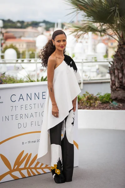 Cannes Franciaország 2018 Május Thandie Newton Részt Vesz Fényképes Hívás — Stock Fotó