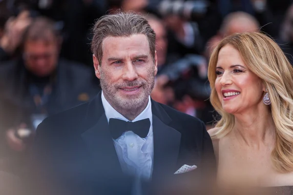 Cannes Francie Května 2018 John Travolta Gotti Kelly Preston Zúčastní — Stock fotografie