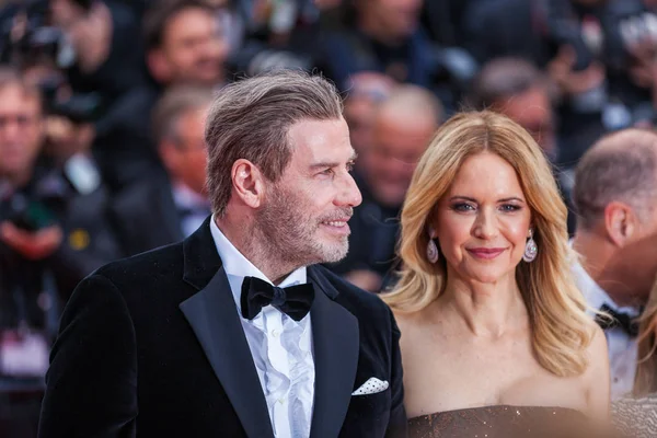 Cannes Frankrike Maj 2018 John Travolta Gotti Och Kelly Preston — Stockfoto