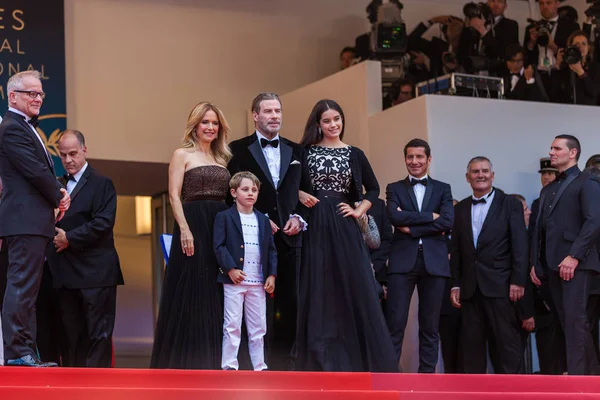 Cannes Francia Maggio 2018 Kelly Preston John Travolta Gotti Posano — Foto Stock