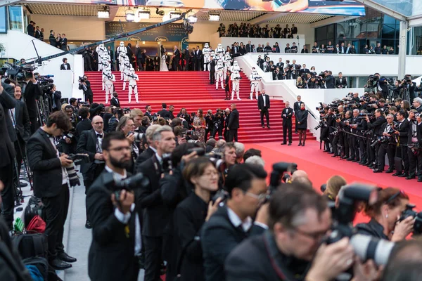 Cannes Franciaország 2018 Május Vörös Szőnyegen Pillanatok Solo Star Wars — Stock Fotó