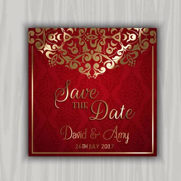 Decorative save the date design — Stock Vector