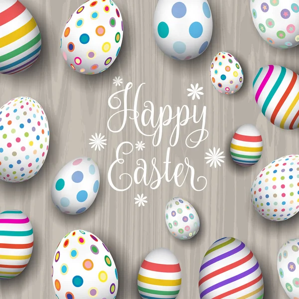 Easter eggs on wood background — Stockvector