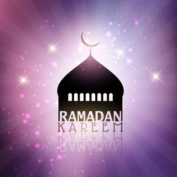 Ramadan Hintergrund Mit Silhouette Einer Moschee — Stockvektor