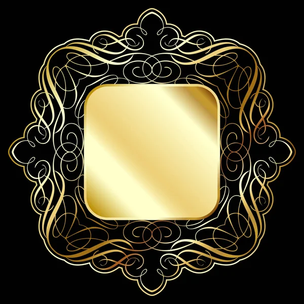 Elégant cadre en or fond — Image vectorielle