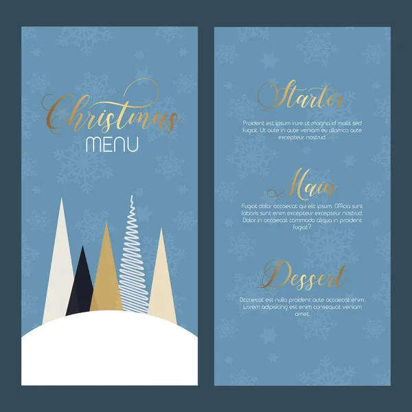 Diseño decorativo del menú de Navidad - de doble cara — Archivo Imágenes Vectoriales