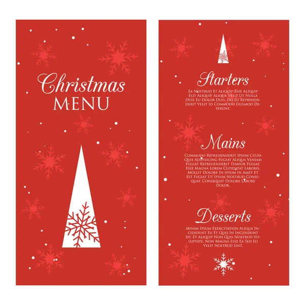 Decorative Christmas menu design — Stock Vector