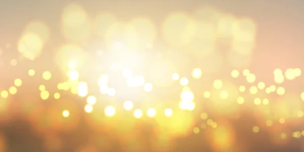 Banner de luzes bokeh dourado —  Vetores de Stock