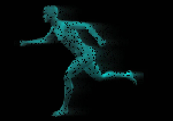 Figura masculina pixelada corriendo — Archivo Imágenes Vectoriales