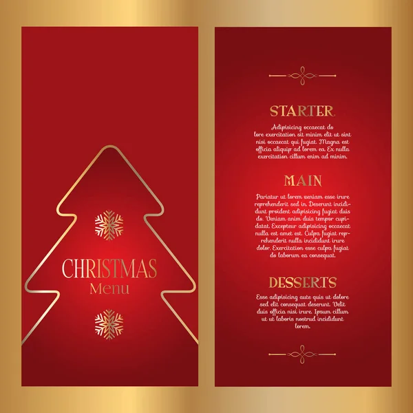 Decoratief kerstmenu design - dubbelzijdig — Stockvector