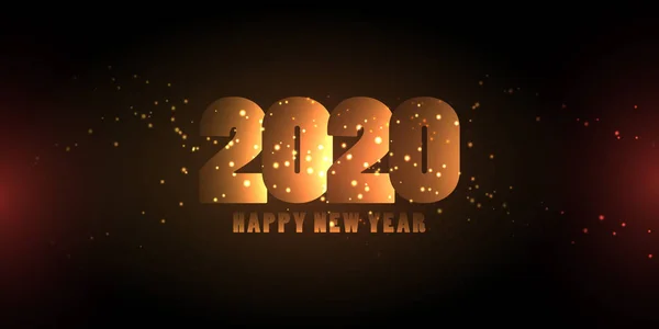Glowing numbers Happy New Year banner — Stock Vector