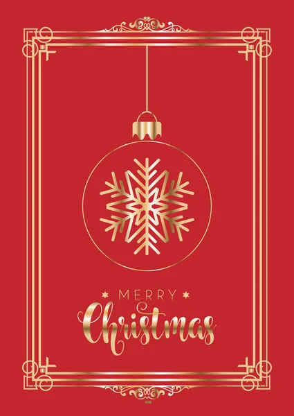 优雅的红色和金色圣诞背景 — 图库矢量图片