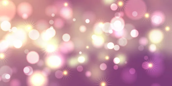 Bokeh luci e stelle banner design — Vettoriale Stock