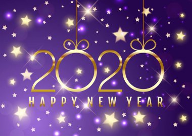 Dekoratif altın numaralarla mutlu yıllar.