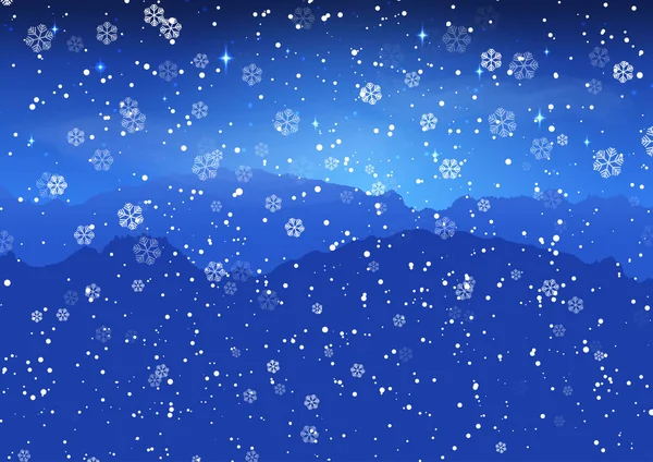 Christmas snowy landscape — Stock Vector