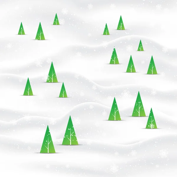 Minimal Christmas tree landscape background — ストックベクタ