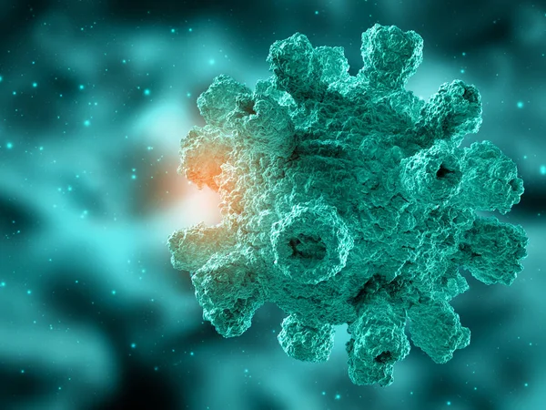 Antecedentes médicos 3D com células de vírus abstratas — Fotografia de Stock