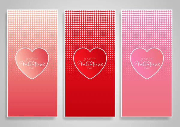 Diseños decorativos de banners para San Valentín — Vector de stock