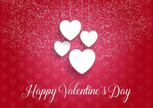 Fondo decorativo de San Valentín con corazones colgantes — Archivo Imágenes Vectoriales