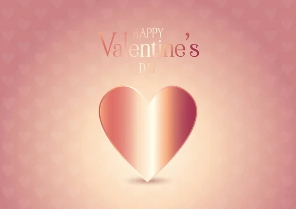 Rose gold Valentines Day background — Stock Vector