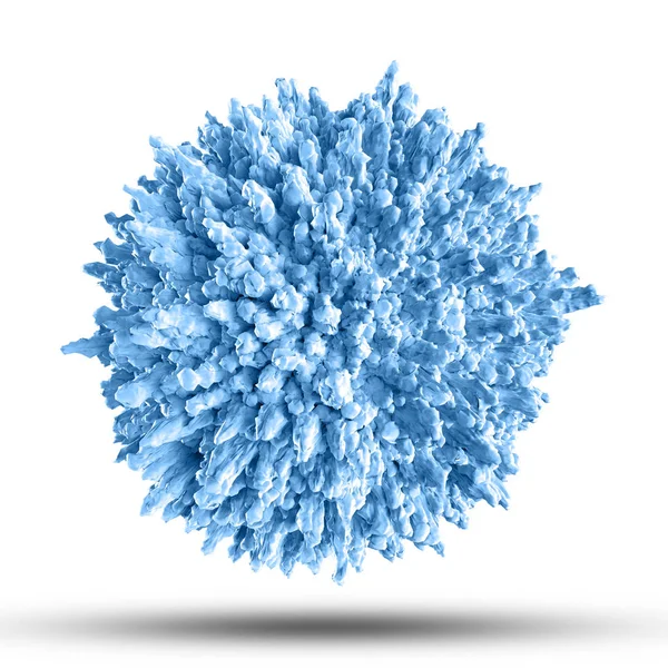 Célula de vírus abstrato detalhado 3D no fundo branco — Fotografia de Stock