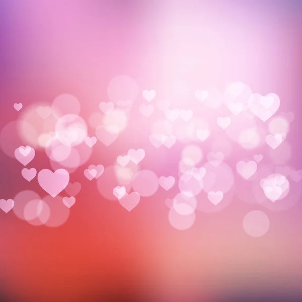 Bokeh lights and hearts background — 스톡 벡터
