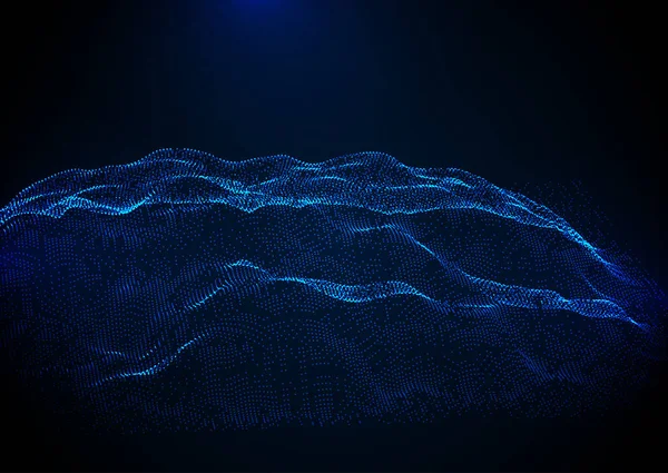 Abstract terrain background of cyber dots — ストックベクタ