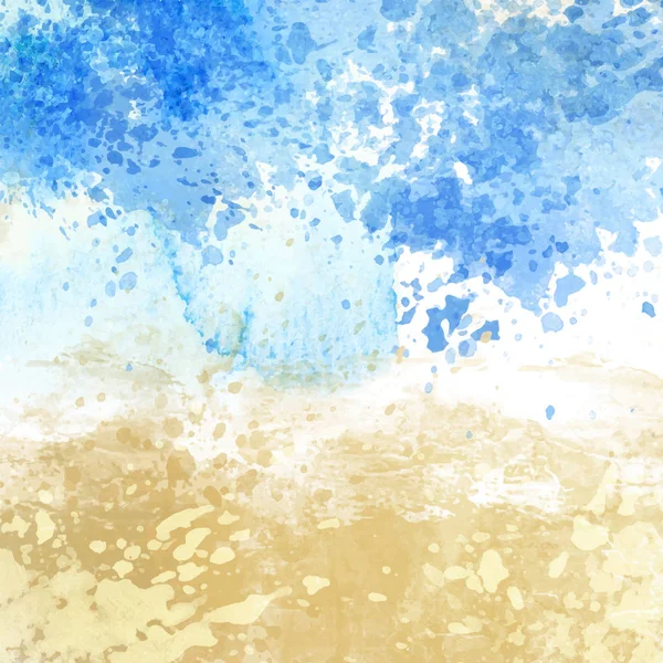 Praia tema aquarela textura fundo — Vetor de Stock