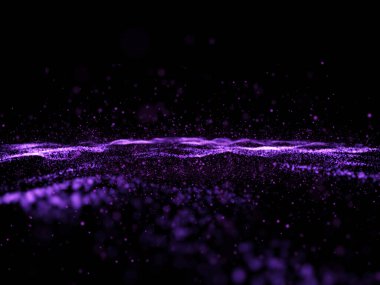 Akan parçacıkların modern tekno arkaplanının 3 boyutlu canlandırması