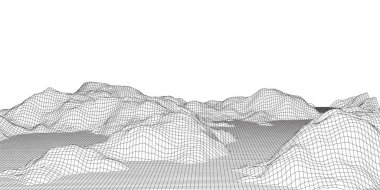 Ayrıntılı kablo şeması arazisi siyah beyaz