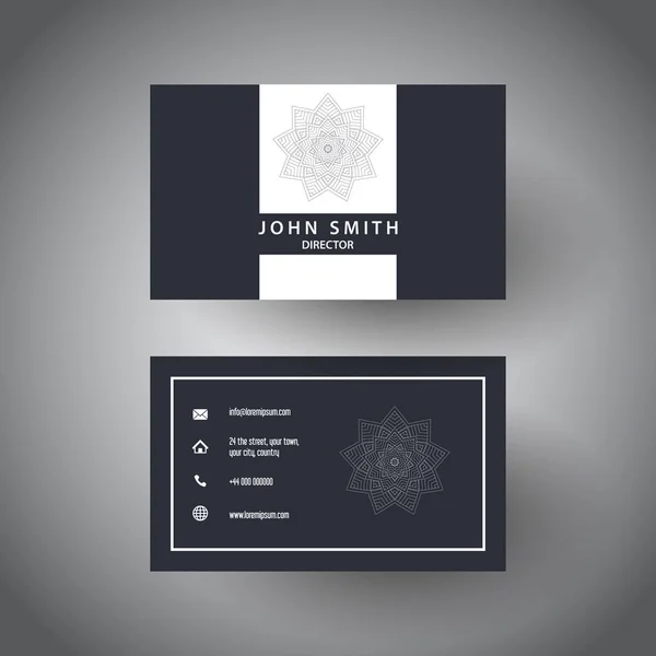 Carte Visite Avec Design Simple Élégant Mandala — Image vectorielle