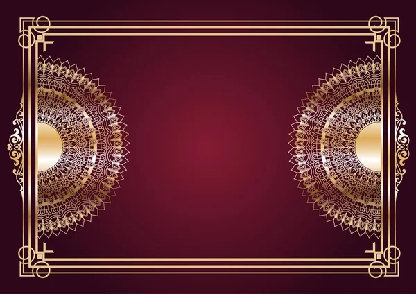 Fondo Elegante Con Marco Oro Decorativo Diseño Mandala — Vector de stock