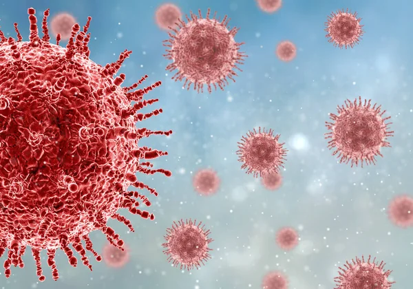 Odwzorowania Medycznych Tła Bliska Komórki Wirusa — Zdjęcie stockowe