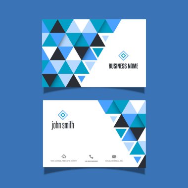 Business card with a minimal low poly design clipart