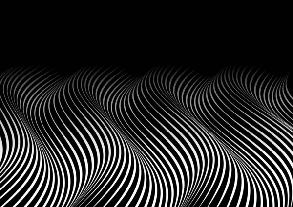 Fond Monochrome Abstrait Avec Design Lignes Courbes — Image vectorielle