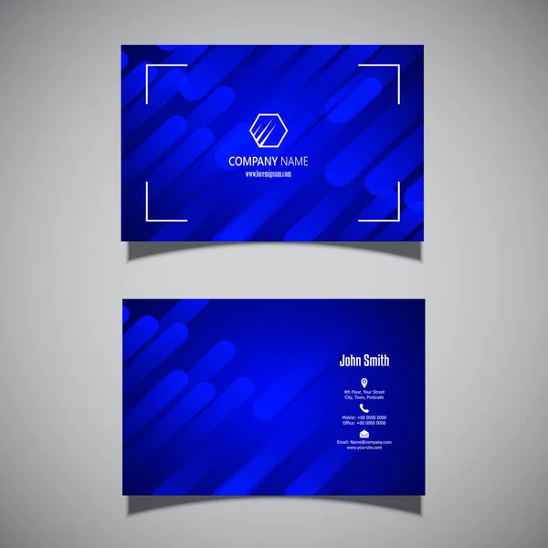 Cartão Visita Com Design Moderno Azul Elétrico — Vetor de Stock