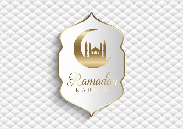Fondo Elegante Para Ramadán Kareem Blanco Oro — Vector de stock