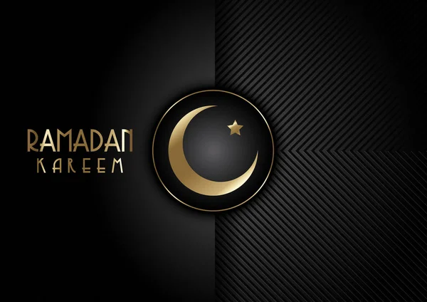 Design Preto Dourado Moderno Para Ramadã Kareem —  Vetores de Stock