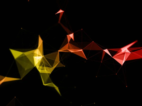 Візуалізація Сучасного Низького Поліпшеного Орнаменту Помаранчевими Жовтими Тонами — стокове фото