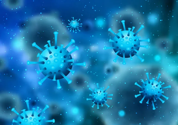Medische Achtergrond Met Abstracte Covid Viruscellen — Stockvector