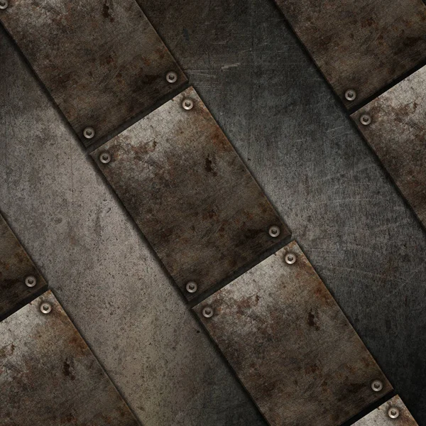 Återgivning Grunge Textur Bakgrund Med Metallplatta Design — Stockfoto