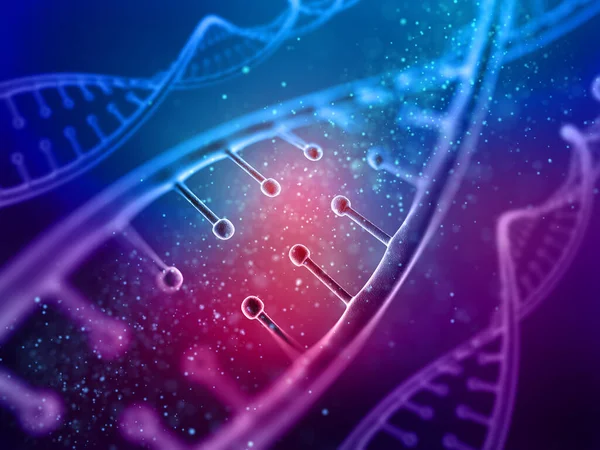 Återgivning Medicinsk Bakgrund Med Närbild Dna Strängar — Stockfoto