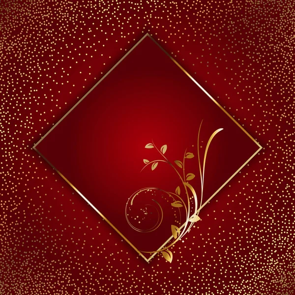Dekorativer Hintergrund Mit Goldenem Blumengestell Und Goldenem Glitzern — Stockvektor