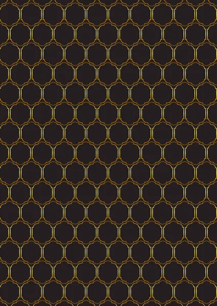 Fondo Elegante Con Diseño Decorativo Oro Patrón Negro — Archivo Imágenes Vectoriales