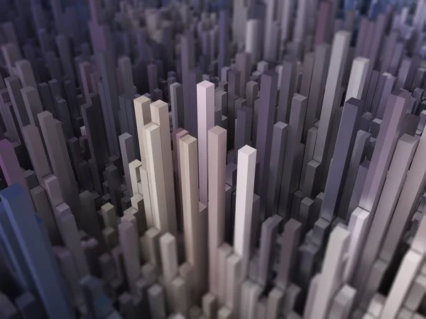 Rendu Paysage Futuriste Abstrait Avec Des Cubes Extrudés — Photo