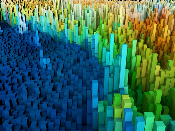カラフルなキューブの抽象的な背景の3Dレンダリング — ストック写真