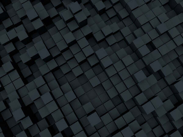 3D render of an abstract background of extruding cubes